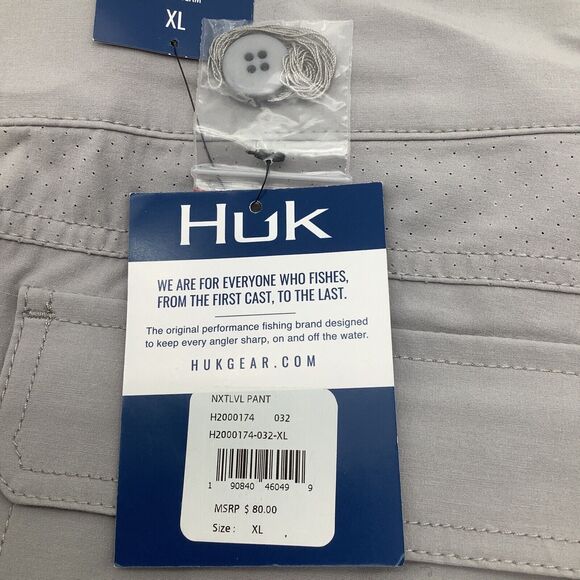 Huk Mens Next Level Fishing Hiking Pants Overcast Grey Size XL NWT - Picture 5 of 16
